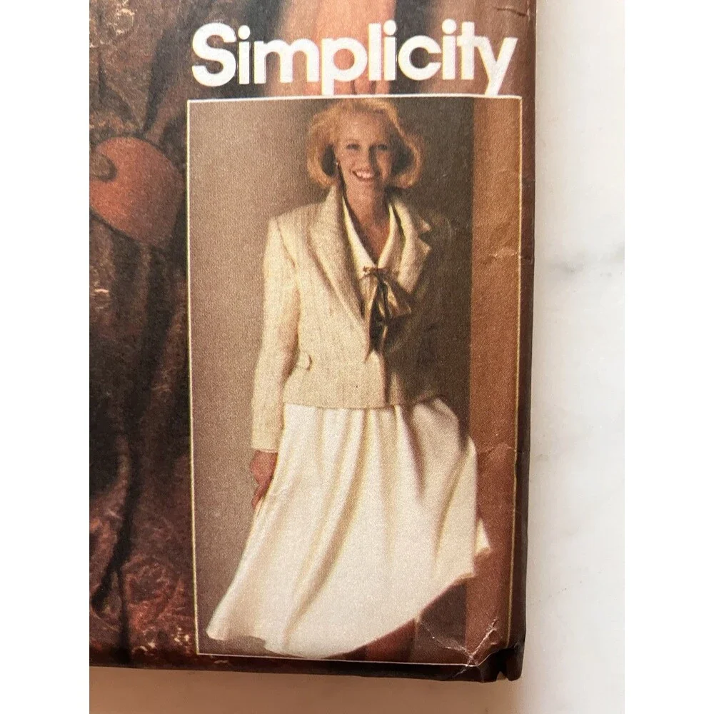 Vintage Simplicity Pattern 6583 Women’s Dress & Lined Jacket Size 16‎ Uncut 1984